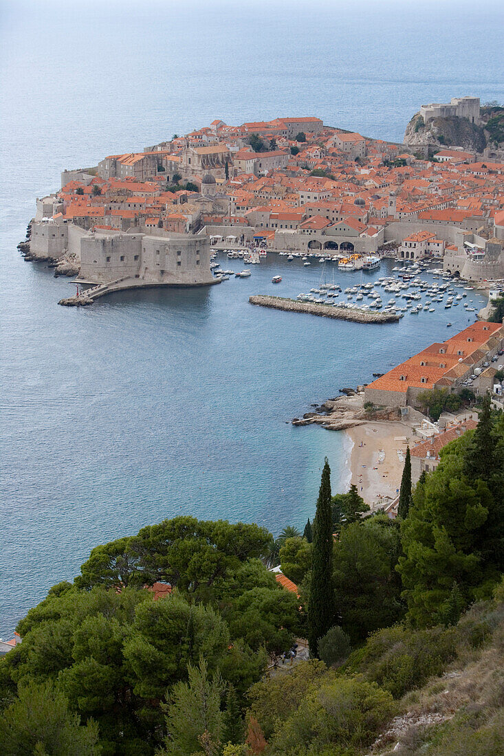 View of St John's Fort and Old Town, Dubrovnik, Dubrovnik-Neretva, Croatia