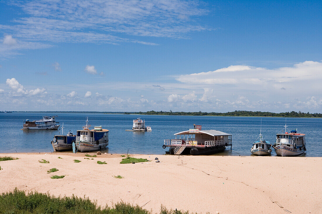 Amazon River Waterfront and beach, Santarem, Amazon, Brazil, South America