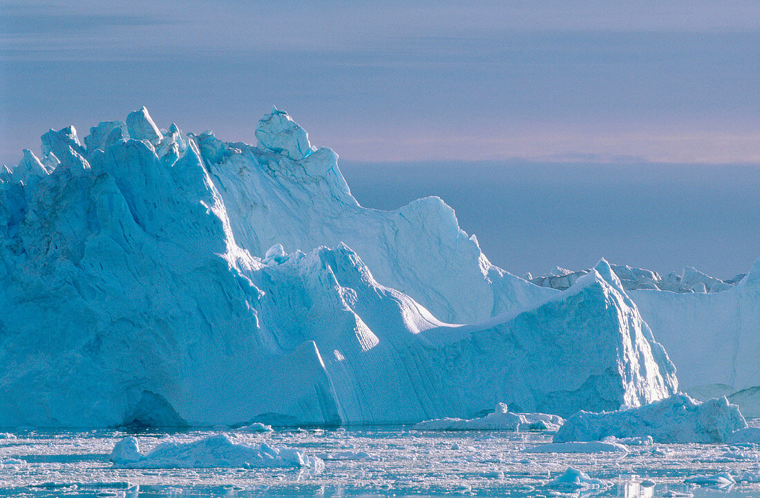 Icebergs in Jakobshavn. Diskobay. Greenland