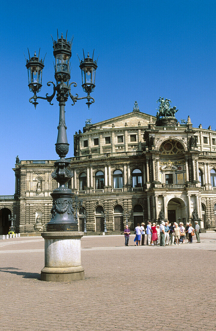 Semper Opera and Theaterplatz. Dresden. Saxony. Germany