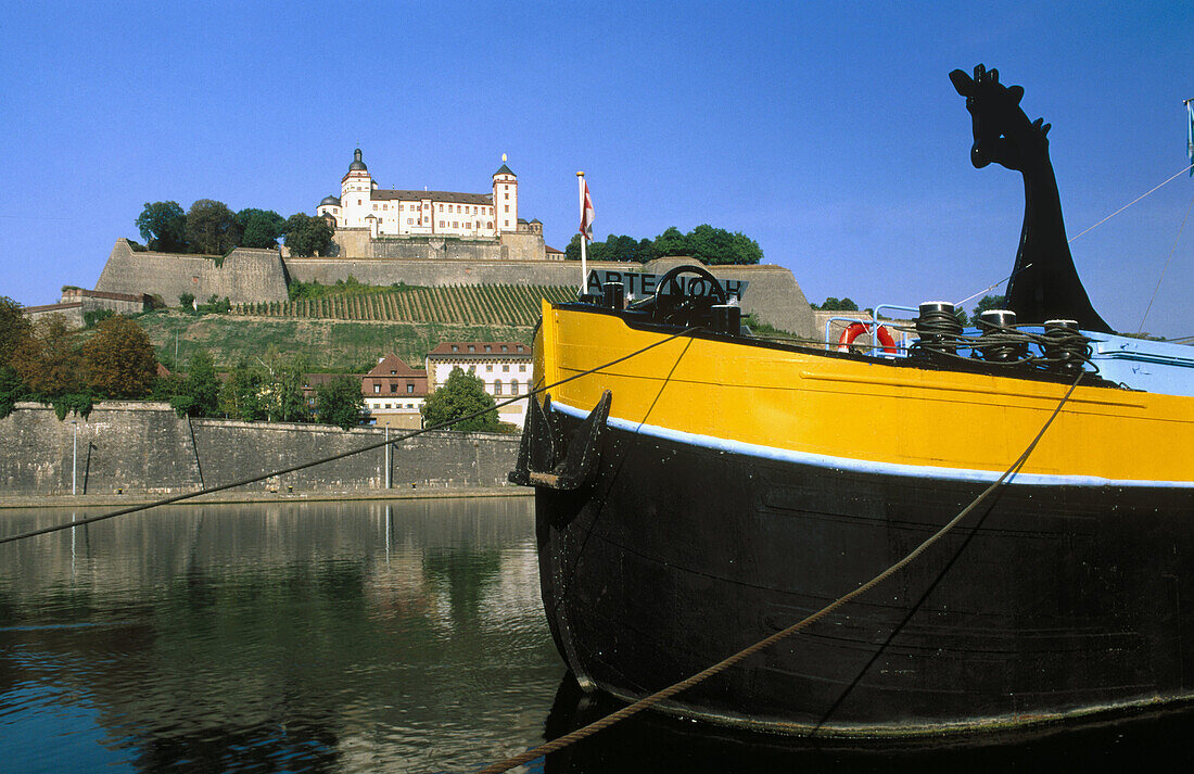 Marienberg Fortress from Main River. Würzburg. Bavaria, Germany