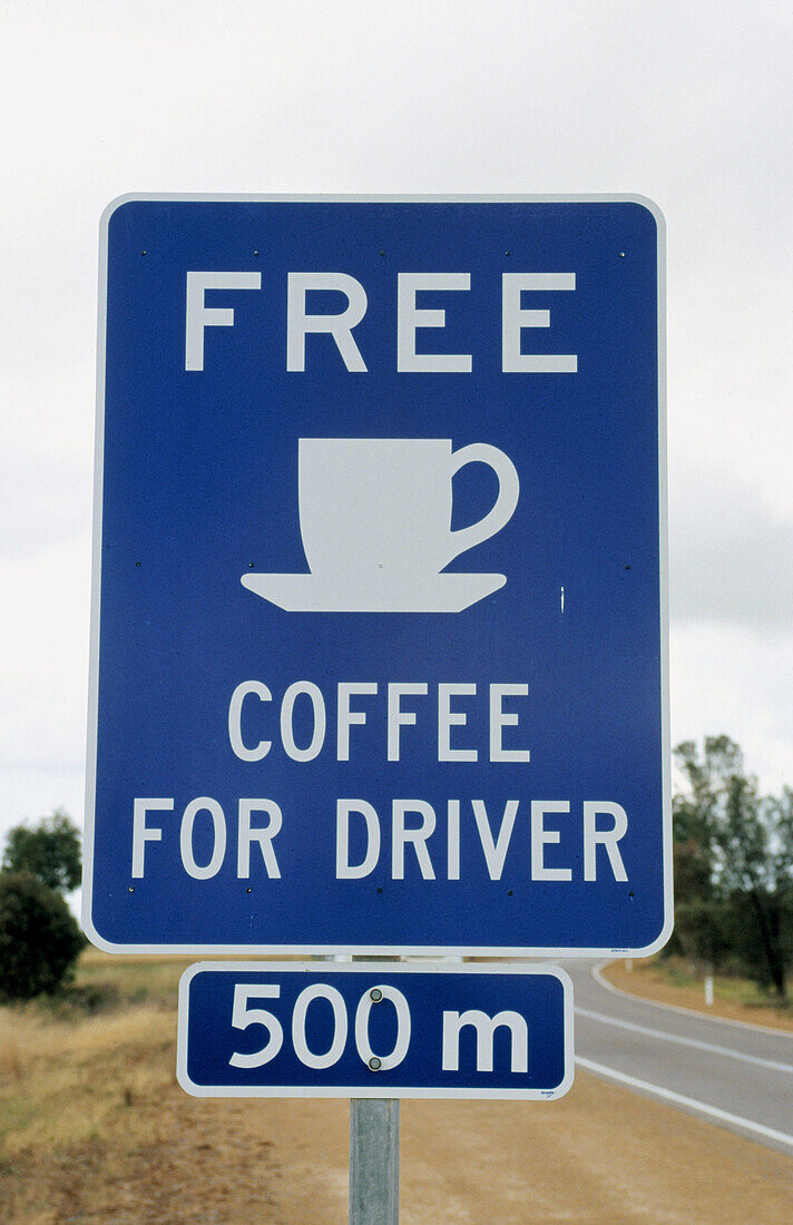 Road sign near Geraldton. Western Australia