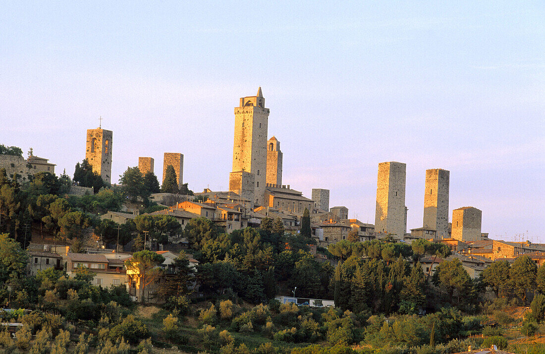 San Gimignano at sunset. Siena province. Tuscany, Italy