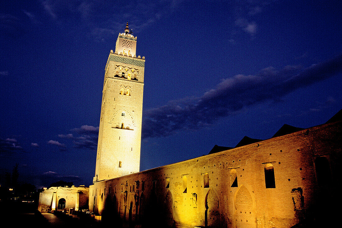 Koutoubia Mosque at night. Marrakech. Morocco