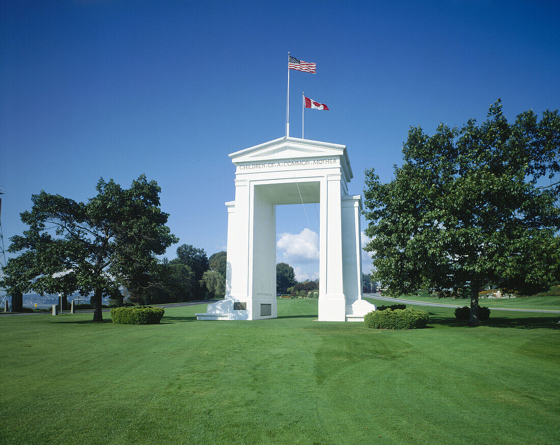 Peace Arch. US-Canadian border. Blaine. Washington and British Columbia