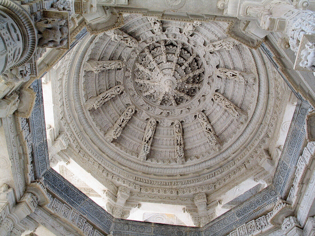 Cupule in Adinath temple built 15th century. Ranakpur. Rajasthan. India
