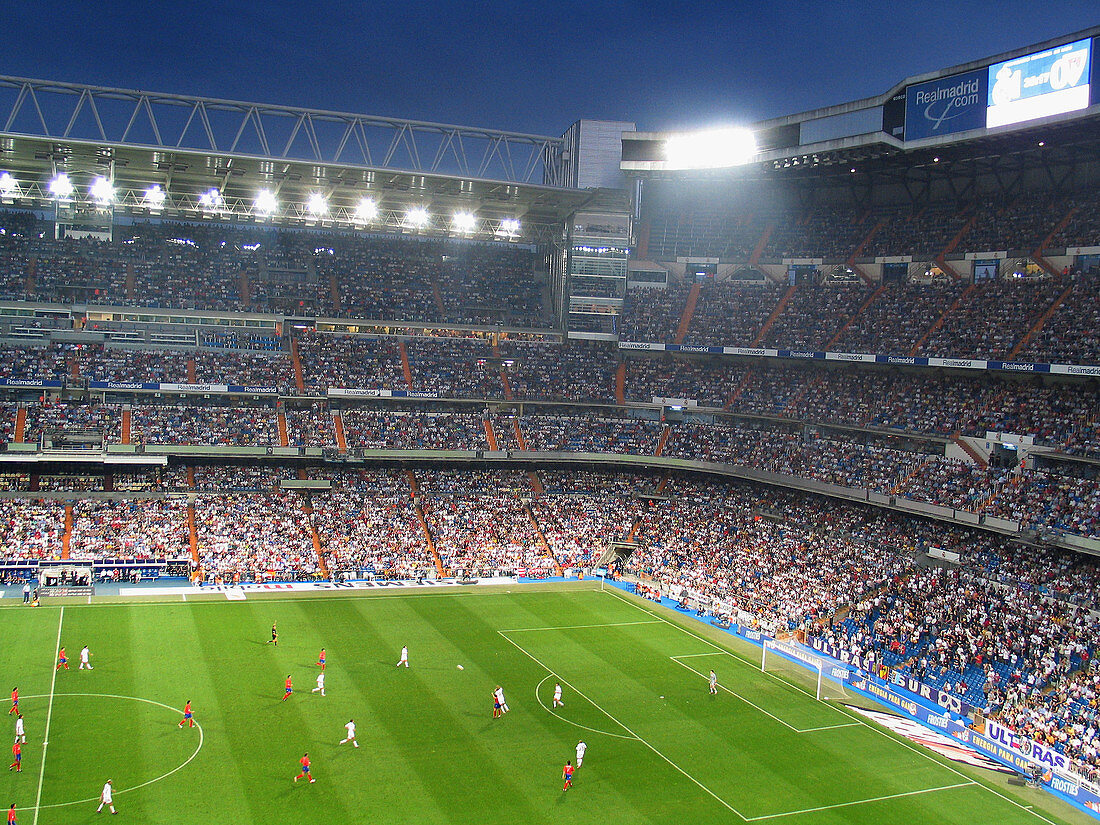 Real Madrid s Santiago Bernabeu Stadium during a league match. Madrid. Spain