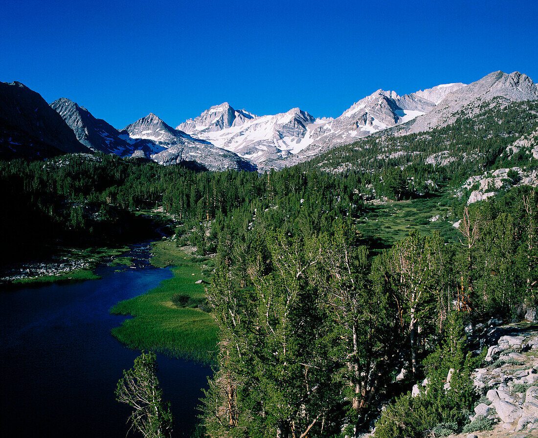 Heart Lake and Bear Creek Spire, John Muir Wilderness. Inyo County, California. USA