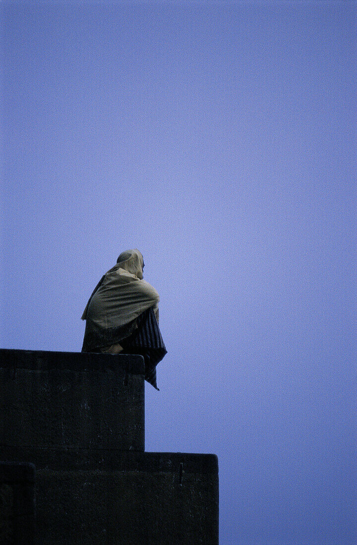 Watching the Ganges at dusk. Varanasi. India