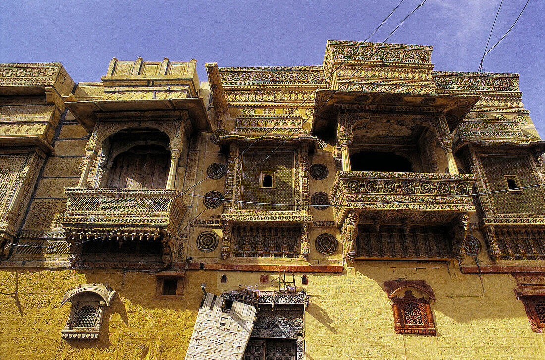 Balconies. Jaisalmer. Rajasthan. India