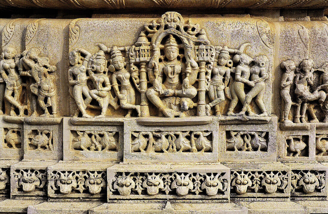 Adinath Temple detail. Ranakpur. India