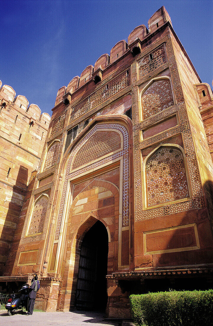 Access gate to the Taj Mahal.