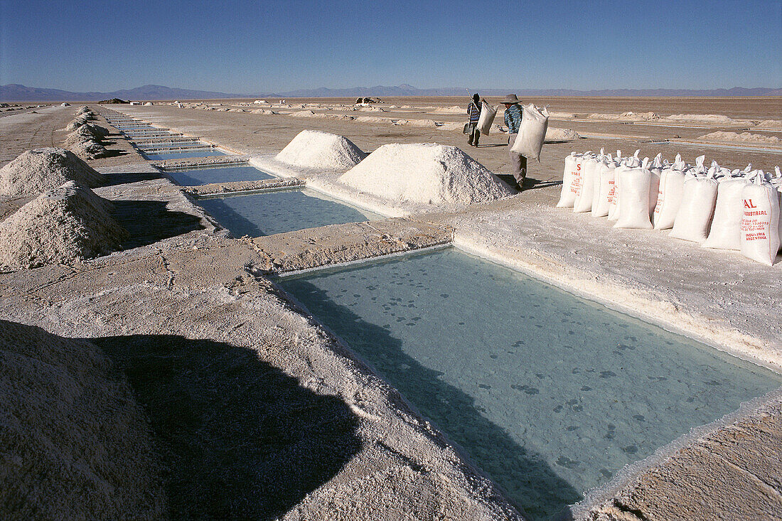 Salt extraction. Salar Grande. Jujuy province. Argentina