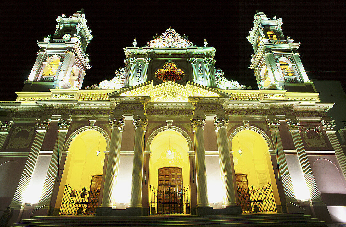 Night view of cathedral. Salta. Argentina