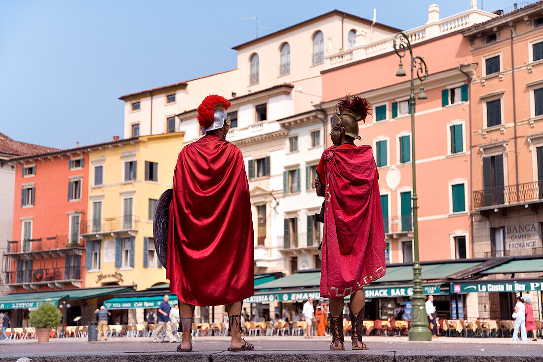 Gladiatoren, Piazza Bra, Verona, Venetien, Italien