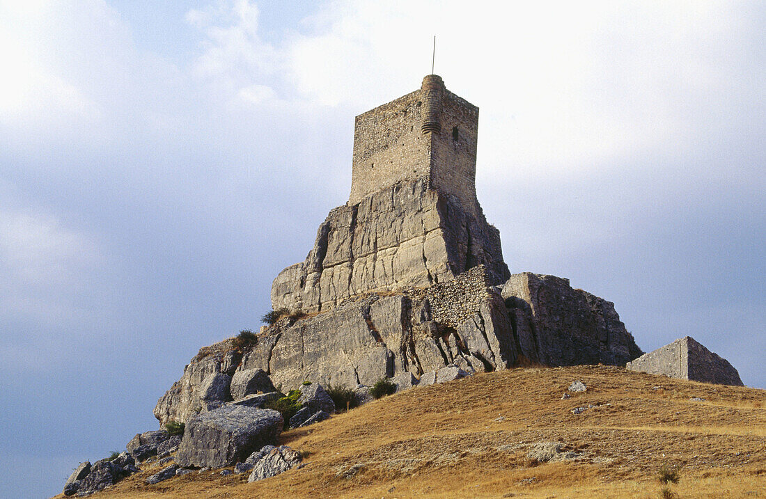 Castle Peña muy fuert from Cantar del Mio Cid. Atienza. Sierra de Ayllon. Guadalajara province. Castilla-La Mancha. Spain