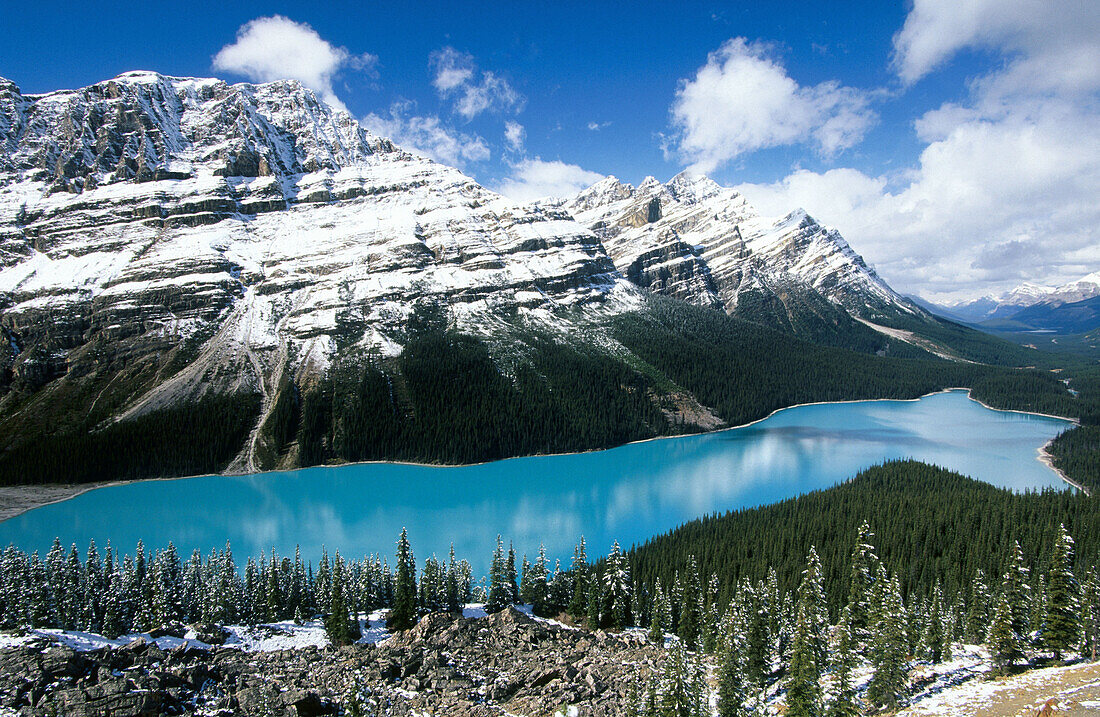 Peyto Lake and Rocky Mountains, Banff Narional Park. Alberta, Canada