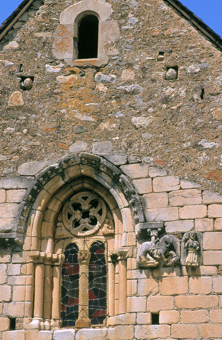 Detail of the church of San Esteve in Betren. Vall d Aran. Lleida province. Catalonia. Spain.