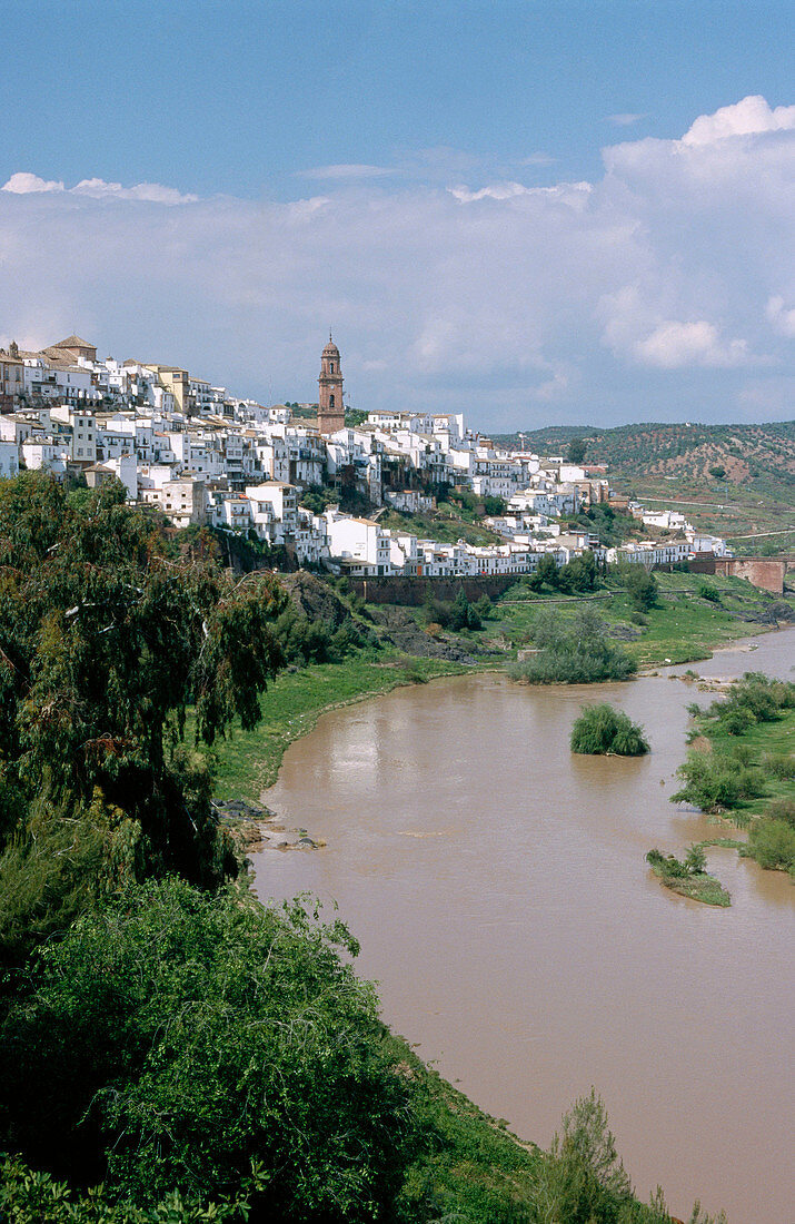 Montoro skyline and Guadalquivir River. Cordoba province. Andalucia. Spain