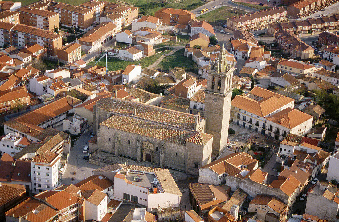 Aerial view of Colmenar Viejo, near Madrid. Spain
