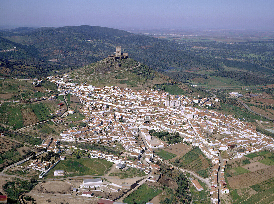 Aerial view of Feria. Badajoz province. Extremadura. Spain