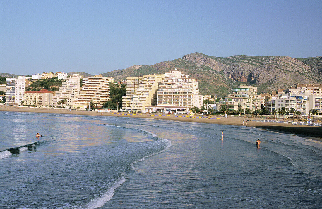 View of Oropesa del mar beach. Castellon province. Comunidad Valenciana. Spain