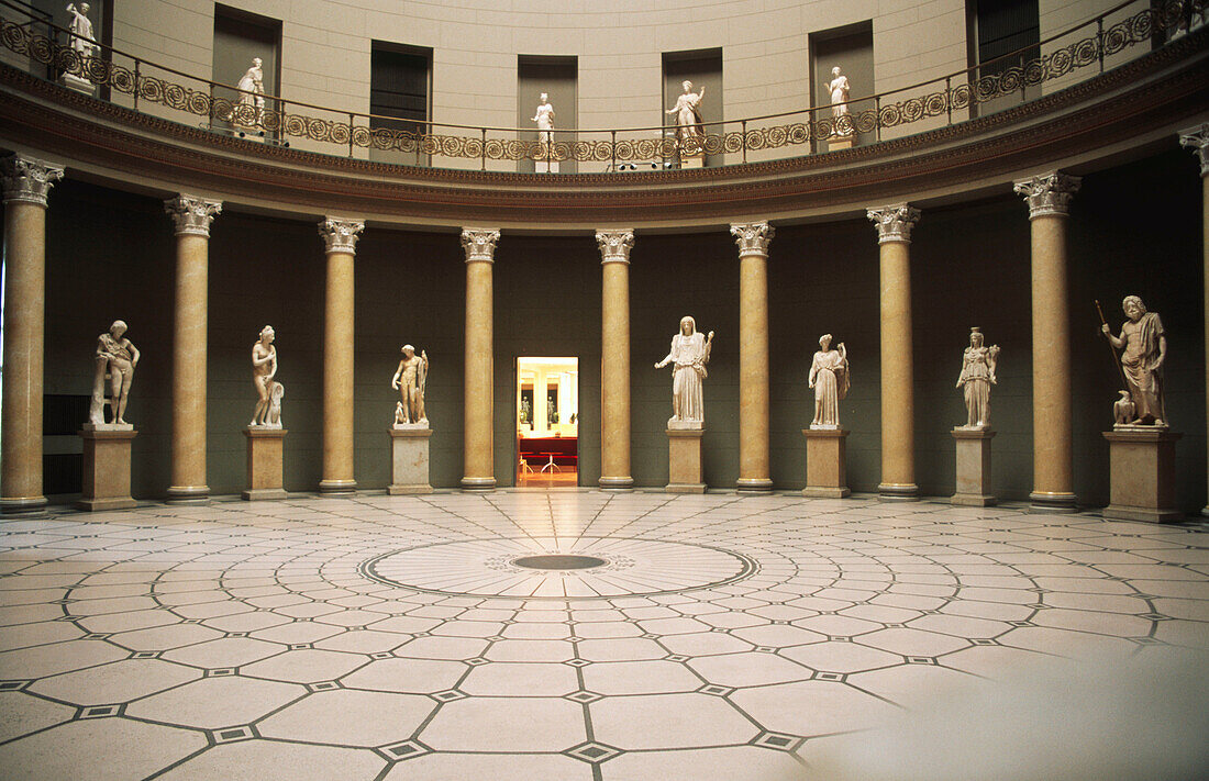 Greek classical sculptures in the Altes (old) Museum. Berlin, Germany