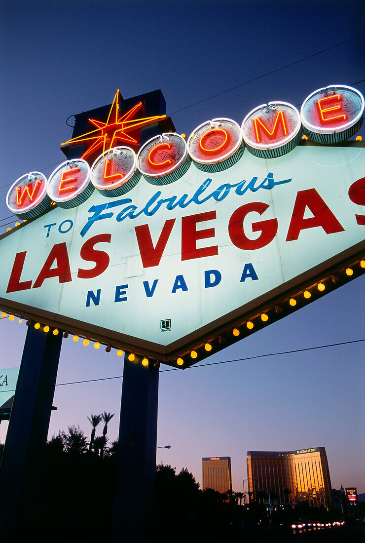 Entrance sign to Las Vegas, Nevada, USA, America
