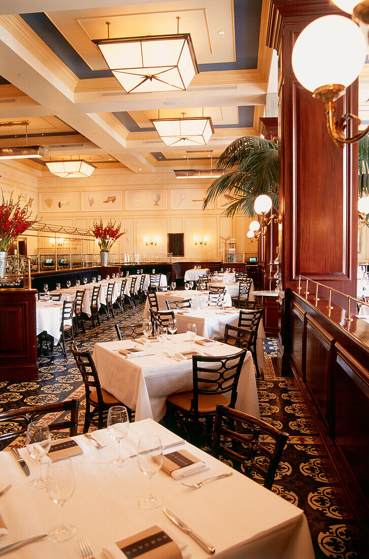 Interior view of Restaurant Bouchon im Hotel Venetian, Las Vegas, Nevada, USA, America