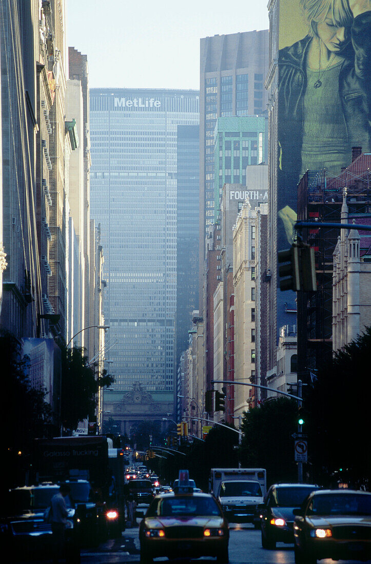 City traffic in Midtown Manhattan, New York, USA, America