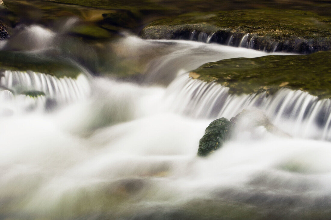 Cascades and rapids in Kagawong River below Bridal Veil Falls. Kagawong, Manitoulin Is., Ontario, Canada 