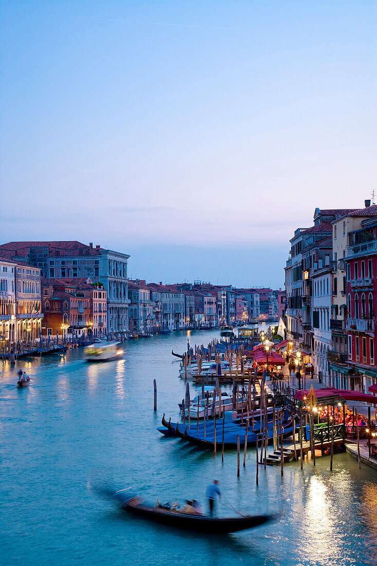 Canal Grande im Abendlicht, Venedig, Venetien, Italien