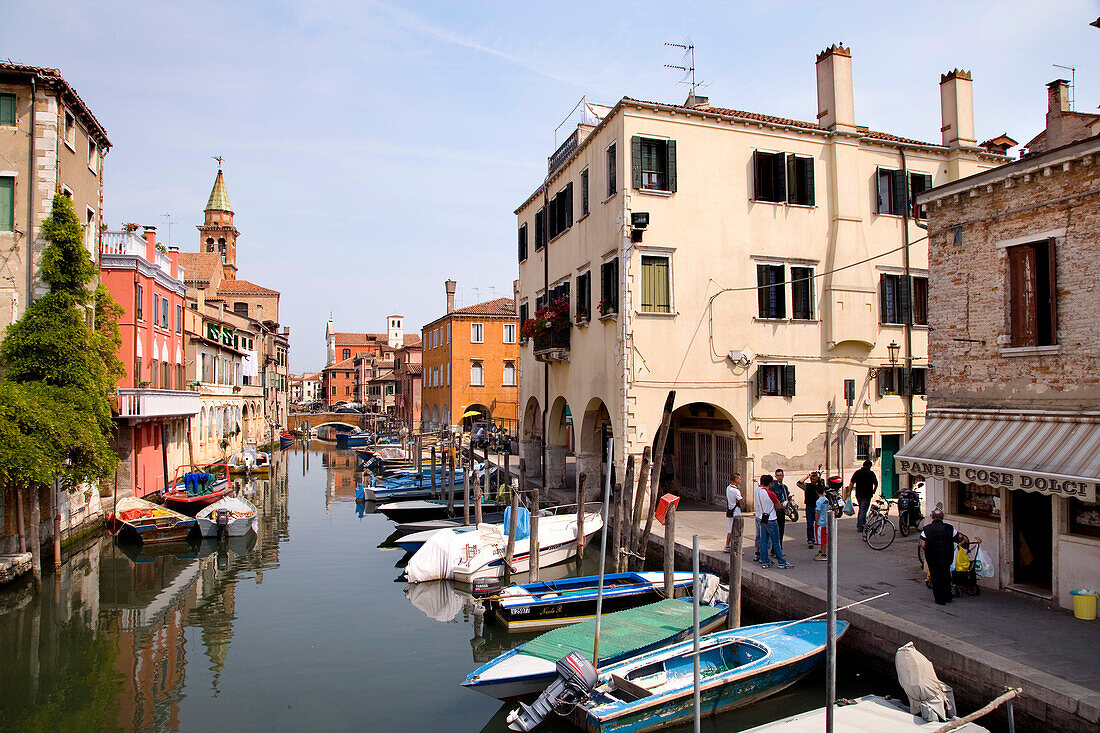 Vena Canal with boats, Chioggia, Venice, Laguna, Veneto, Italy