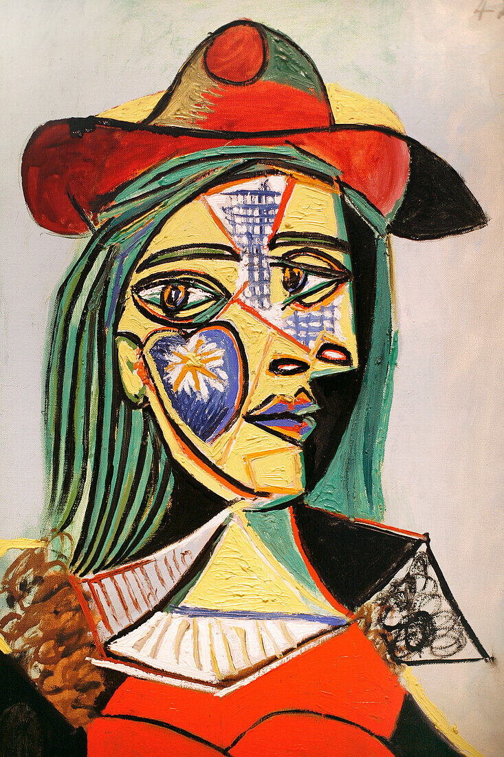 Pablo Picasso painting, Museu Nacional d'Art de Catalunya, Palau Nacional, Montjuïc, Barcelona, Catalonia, Spain
