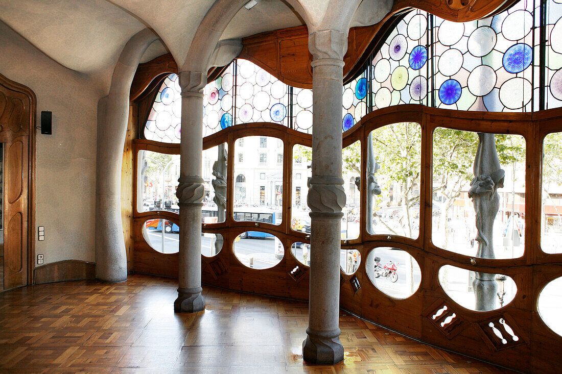 Piano Nobile Zimmer, Gaudi's Casa Batllo, Passeig de Gracia, Barcelona, Katalonien, Spanien