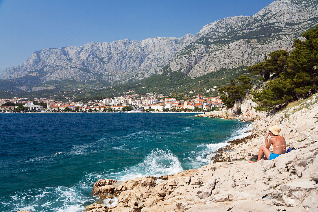Strand bei Makarska, Adria, Dalmatien, Kroatien