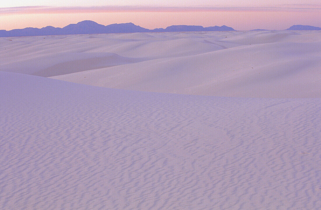 Gypsum sand dunes. White Sands National Monument. New Mexico. USA