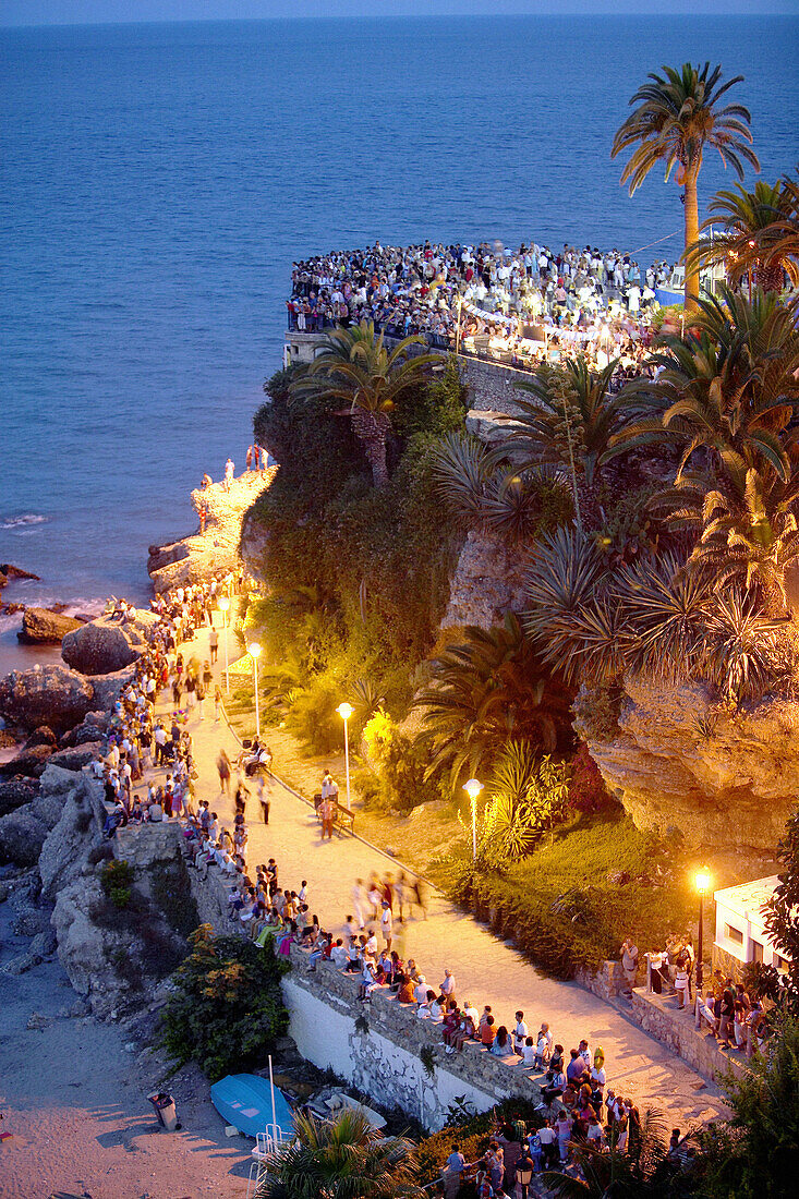 Del Carmen s festival. Balcon de Europa (Balcony of Europe). Nerja. Malaga province. Andalusia. Spain