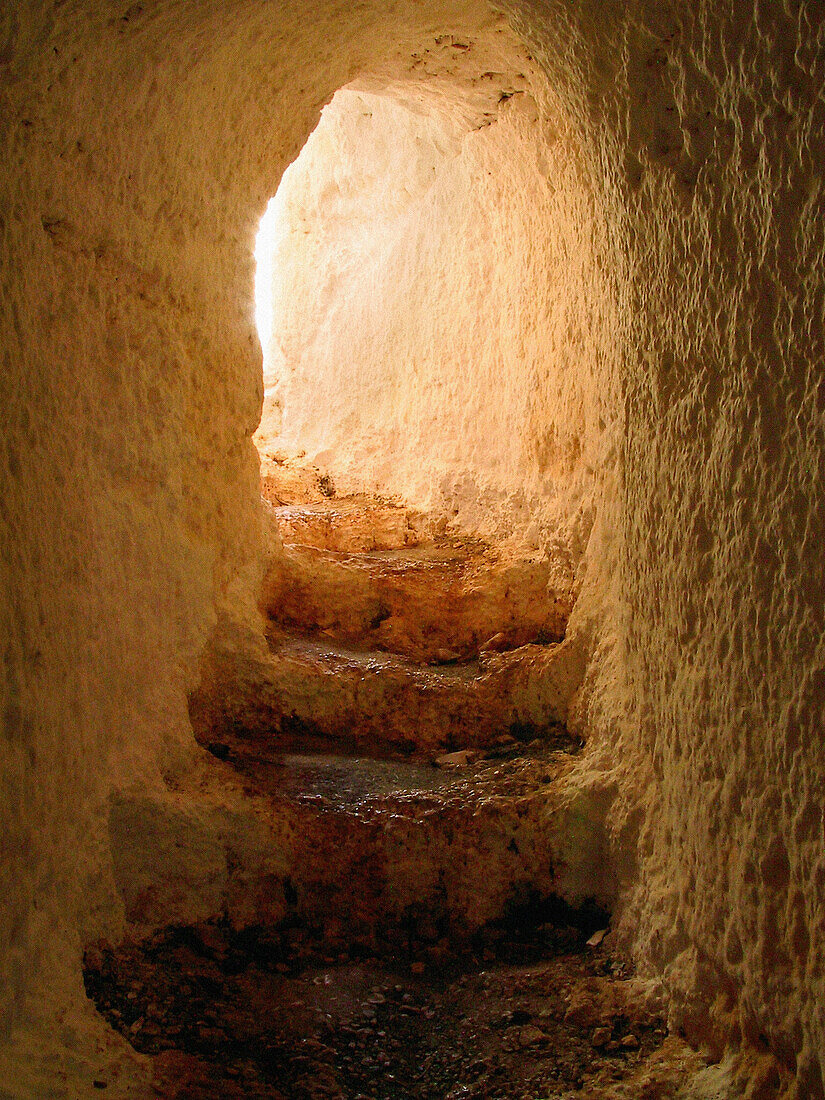 Entrance to cave church at Argolis. Peloponnese, Greece