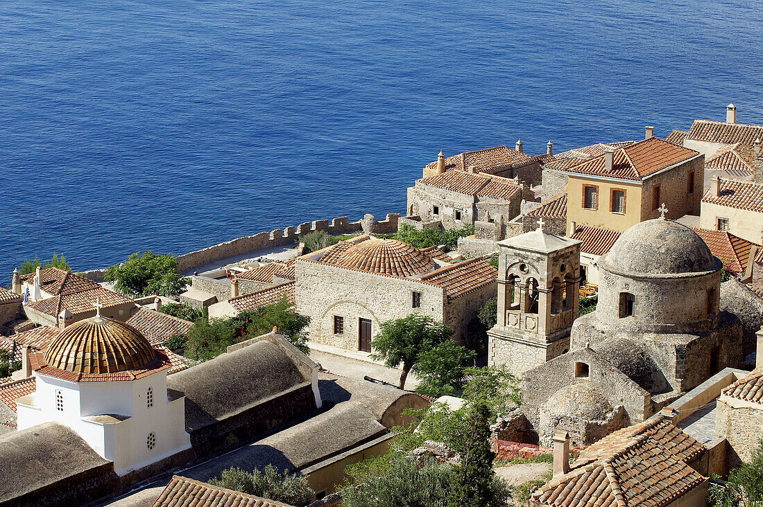 Monenvassia medieval town, Laconia, Peloponnese, Greece