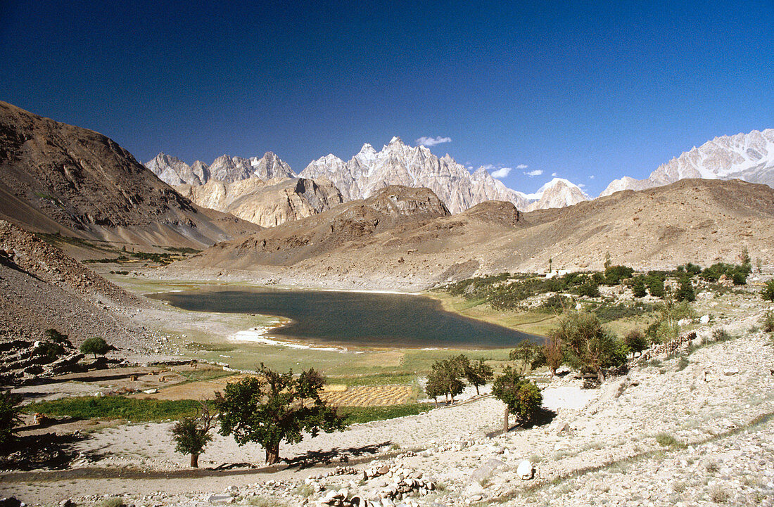 Borith Lake in Hunza Valley. North Pakistan