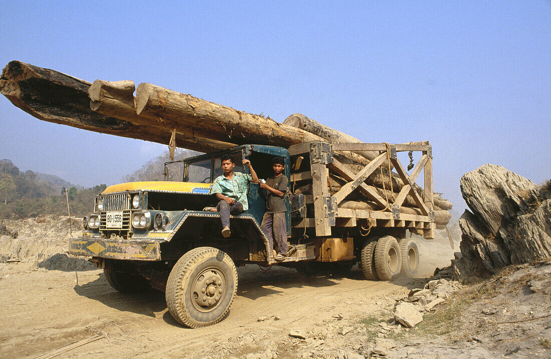 Logging truck. Near Mae Sot. Thailand