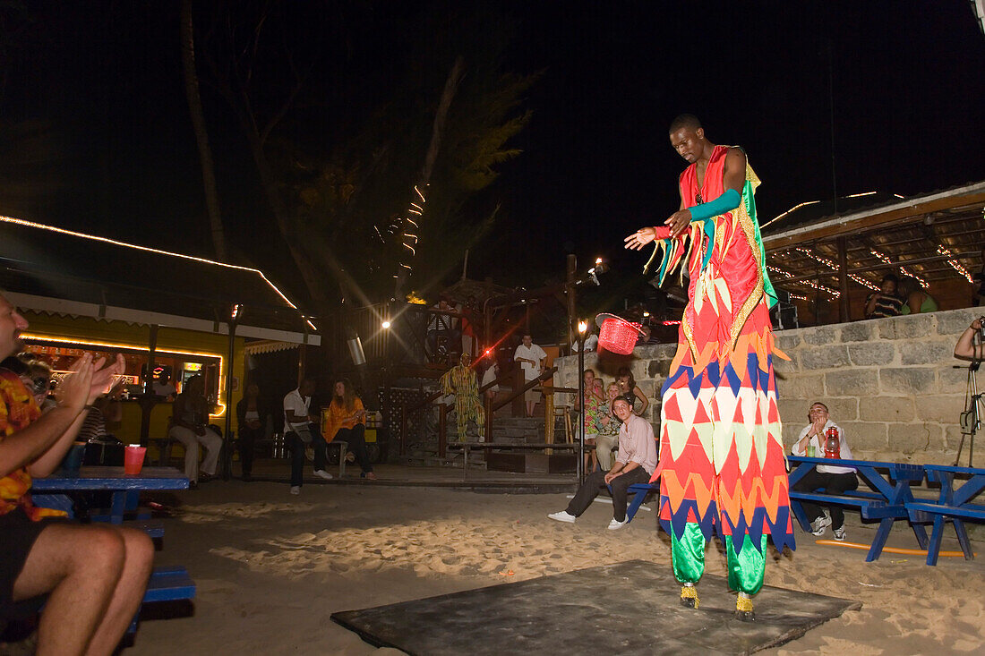 Stiltwalker, Dinner Show in Harbour Lights Club, Bridgetown, Barbados, Caribbean