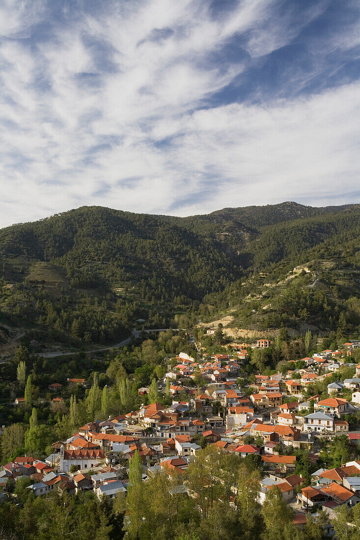 View of Lemithou village, Troodos mountains, South Cyprus, Cyprus