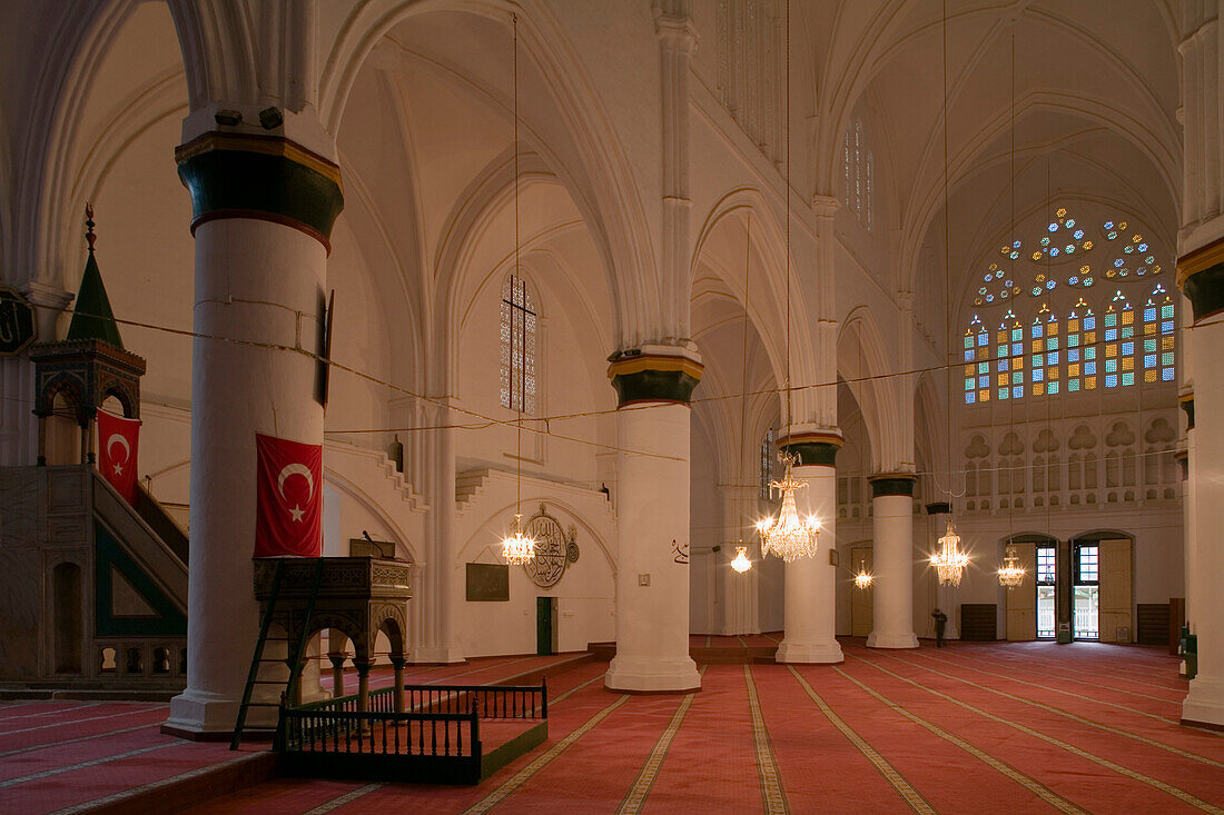 Interior view of Selimiye Mosque, formerly St. Sophia Cathedral, Lefkosia, Nicosia, North Cyprus, Cyprus