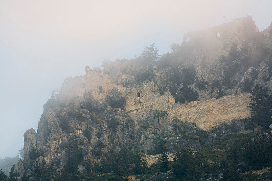 Buffavento castle ruins, Voufavento, byzantine castle and fort, Pentadactylos mountains, Kyrenia Mountain Range, Cyprus
