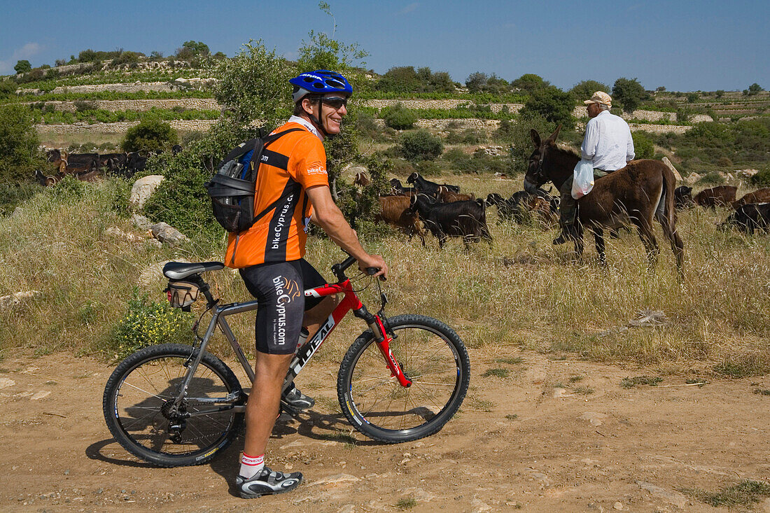 Cycle tour, mountain bike tour with Thomas Wegmueller, Anogyra, Limassol area, South Cyprus, Cyprus