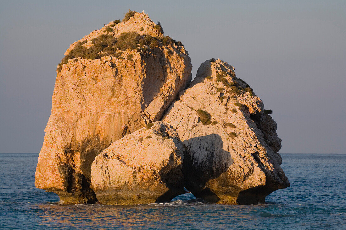 Petra tou Romiou, Rock of Aphrodite, Aphrodite's birthplace, Symbol, the Rock from which Aphrodite mythically arose from the sea, Limassol, South Cyprus, Cyprus