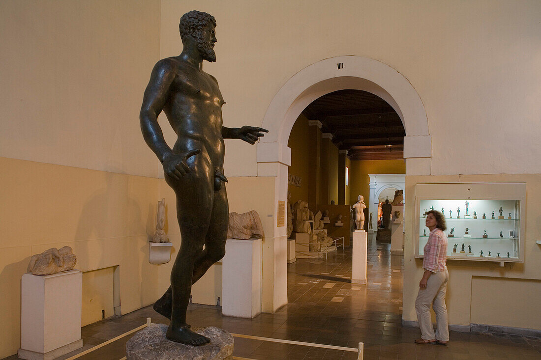 Bronze Statue, Römischer Kaiser Septimius Severus, Archaeologisches Museum, Cyprus Archaeological Museum, Nicosia, Nikosia, Lefkosia,  Südzypern, Zypern