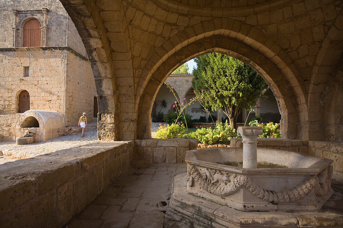 Agia Napa Monastery with fountain, Conference centre, Council of Churches, Agia Napa, Cyprus
